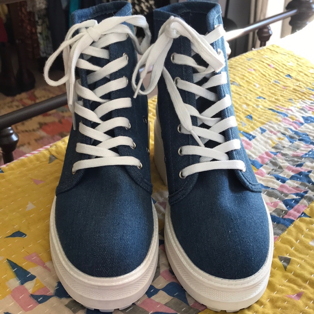 New with tags asos denim angle boots!